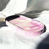 Підставка гіпсова овальна-3 мармур лаванда 11,1х23,5х1,6 см