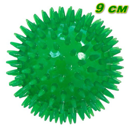 М`яч із шипами для собак з пискавкою, 9 см (зелений), фото 1
