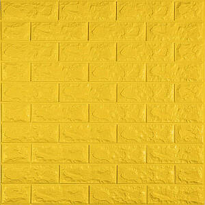 3D панель самоклеюча 700х770х7мм цегла Жовтий (010-7) SW-00000049