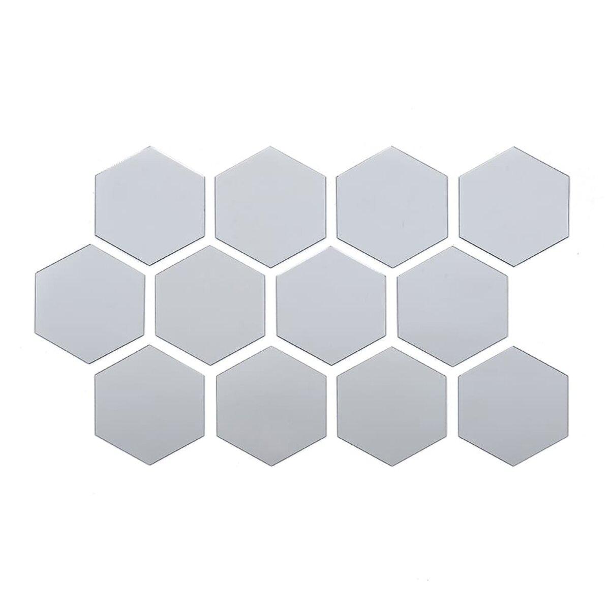 Дзеркальний декор акриловий самоклеючий 80*70мм срібло, 12шт (D) SW-00002511, фото 1