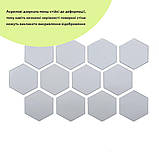 Дзеркальний декор акриловий самоклеючий 80*70мм срібло, 12шт (D) SW-00002511, фото 2