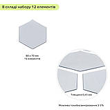 Дзеркальний декор акриловий самоклеючий 80*70мм срібло, 12шт (D) SW-00002511, фото 3