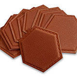 Декоративний шестикутник самоклеючий під шкіру 200x230мм Коричневий (1103) SW-00000743, фото 2