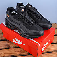 Мужские Кроссовки Nike Air Max 95 черные с оранжевым лого