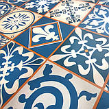 Самоклеюча плівка на паперовій основі 0,45х10м х 0,07мм Вінтажна синя мозаїка SW-00000787, фото 2