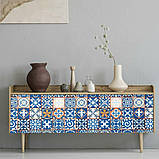 Самоклеюча плівка на паперовій основі 0,45х10м х 0,07мм Вінтажна синя мозаїка SW-00000787, фото 5