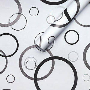 Самоклеюча плівка 0,45х10м х 0,07мм Срібні круги SW-00001201