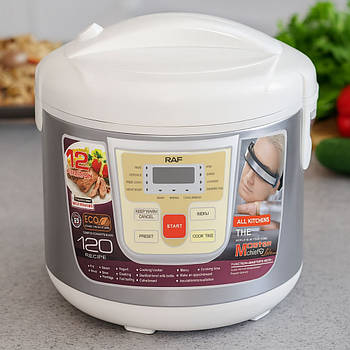 Мультиварка на 5л, 900Вт, 12 програм, R166, Білий / Багатофункціональна мультиварка з антипригарним покриттям