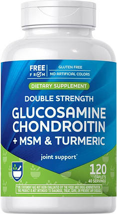 Хондропротектор Rite Aid Double Strength Glucosamine Chondroitin + MSM & Turmeric 120 капс., фото 1