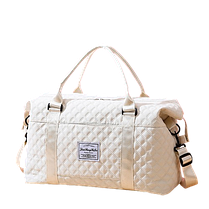 Дорожня сумка водовідштовхувальна стьобана з ремінцем Біла, фото 2