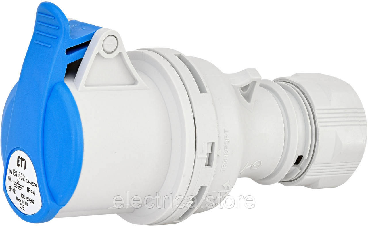 Розетка кабельна ES-1632  IP44 16A, 230V, 2P+PE 4482000, фото 1