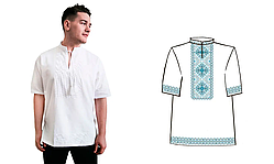 Сорочка чоловіча під вишивку, біла, короткий рукав 785-14/09