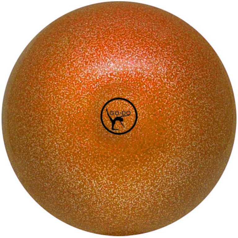 М'яч для художньої гімнастики Go Do 15 см силіконовий з блискітками тренувальний (вага 280 грамів), фото 1