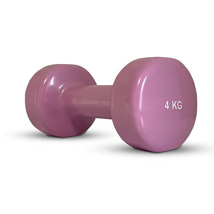 Гантель вінілова для фітнесу гантель спортивна нерозбірна фітнес гантель вініл Stein 4 кг фіолетова, фото 2