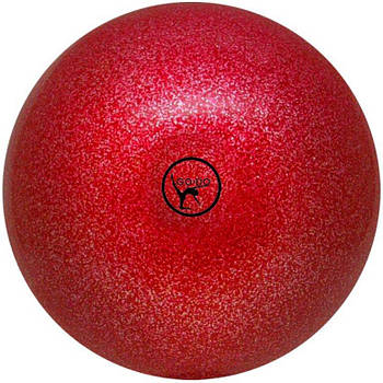 М'яч для художньої гімнастики Go Do 15 см силіконовий з блискітками тренувальний (вага 280 грамів) Червоний