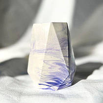 Ваза гіпсова "Грані" мармур фіолетовий 10х5,5 см