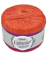 Lanoso LINO (Ланосо Ліно) №906 помаранчевий (Пряжа льон з віскозою, нитки для в'язання)