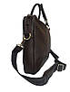 Сумка для документів і ноутбука чоловіча через плече шкіряна коричневого кольору, фото 2