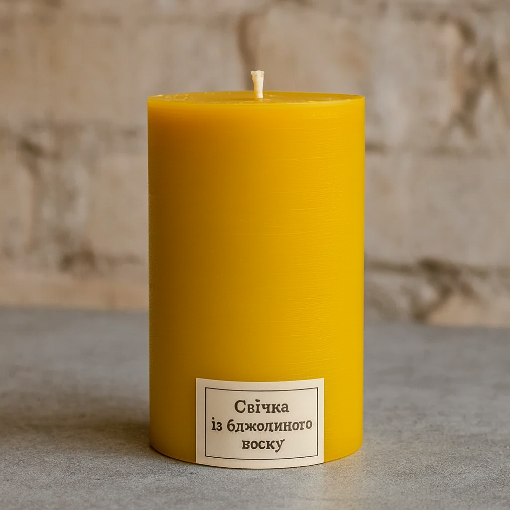 Свічка-циліндр з бджолиного воску 55*160 мм