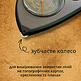 Курвиметр магнітний компас, курвіметр для карт, кишеньковий кульвиметр Hechpro (LX-2), фото 3