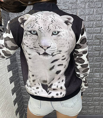 Замшевий бомбер з леопардовим принтом,РОЗМІР ТІЛЬКИ 44