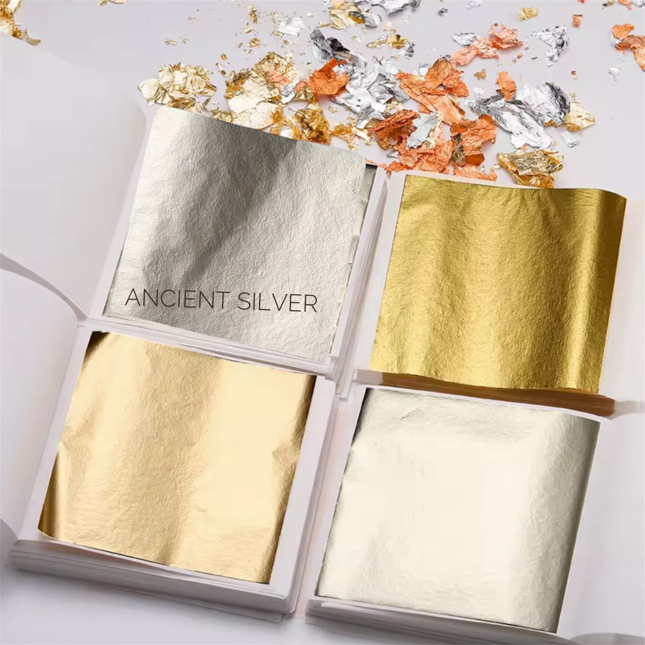 Дзеркальна поталь "Старовинне срібло", 8х8 см, 25 аркушів.