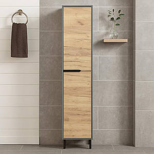 Шафа пенал у ванну Loft Еко Д2 40х33х185 см Антрацит