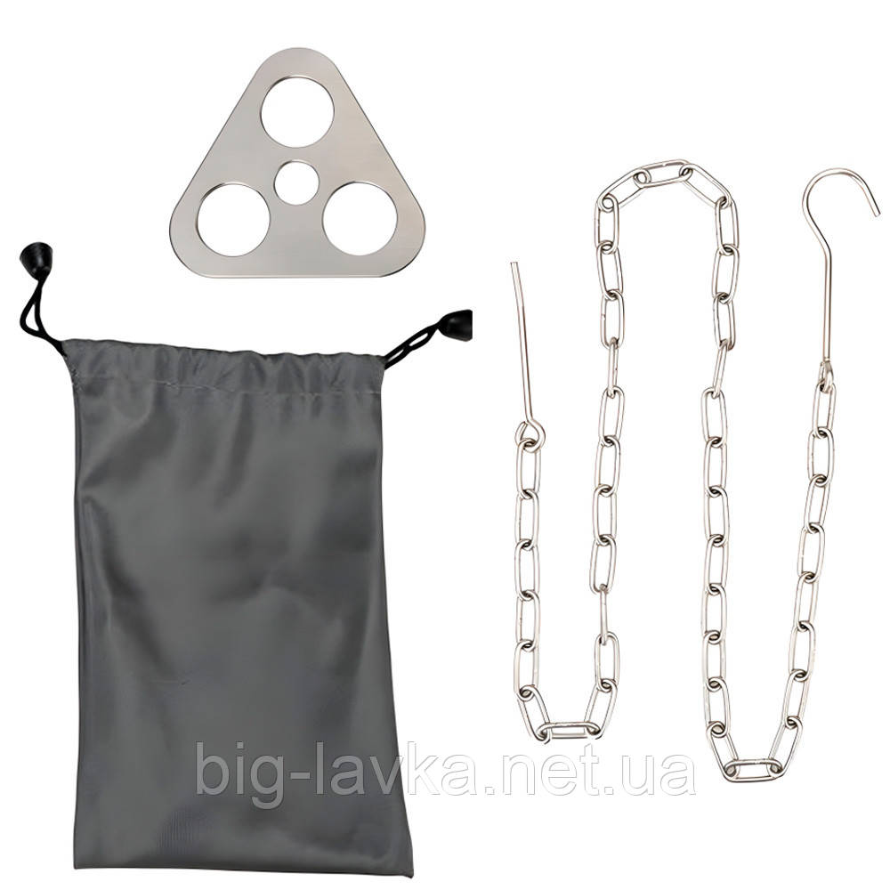 Тримач для кострової триноги металевий з підвісом для казанка  Сріблястий, фото 1