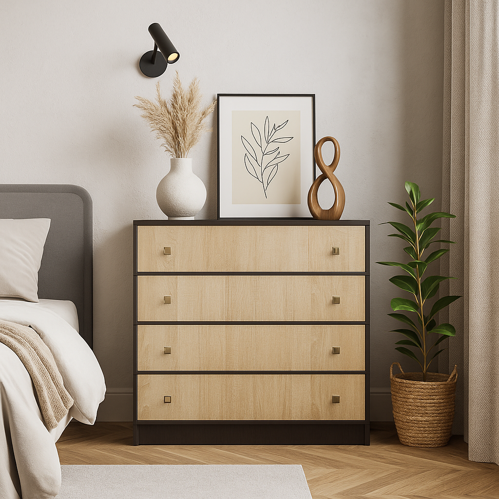 Сучасний венге дуб сонома комод на 4 шухляди 90 см для речей у спальню, кімнату Фантазія Мебель Сервіс, фото 1