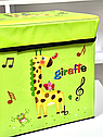 Кошик - пуф для зберігання іграшок R89687 салатовий кошик Жирафка, фото 3