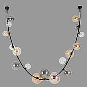 Дизайнерська чорна люстра на 17 ламп (88-P68126A-17 BK+AM)