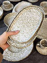 Тарілка-блюдо керамічна овальна з бортиками Нормандія 29 см, фото 2