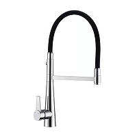 Змішувач з гнучким виливом для кухні GAPPO G4398-15, чорний/хром