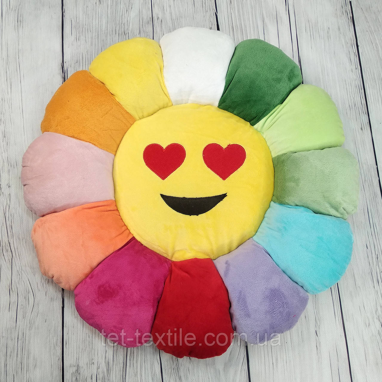 М'яка іграшка-подушка Смайлик квітка 45 см