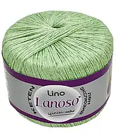 Lanoso LINO (Ланосо Ліно) №915 світло-зелений (Пряжа льон з віскозою, нитки для в'язання)