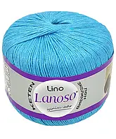 Lanoso LINO (Ланосо Ліно) №916 блакитний (Пряжа льон з віскозою, нитки для в'язання)