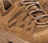Тактичні кросівки койот "Desert Trekking", армійські черевики бежеві прошиті замшеві, фото 4