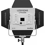 36W Світлодіодна LED-панель Godox Litemons LP400 Bi-Color 23х20х7см, бі колор відео фотосвітло 2800-6500K, автономномне, фото 6