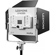 36W Світлодіодна LED-панель Godox Litemons LP400 Bi-Color 23х20х7см, бі колор відео фотосвітло 2800-6500K, автономномне, фото 5