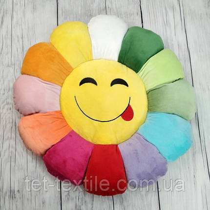 М'яка іграшка-подушка Смайлик квітка 45 см, фото 1