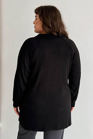 Туніка батал чорна великих розмірів м'який трикотаж зручна на кожен день, фото 2