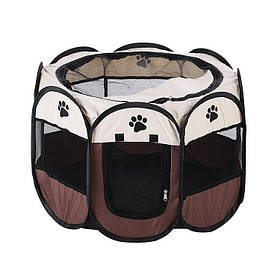 Манеж-вольєр для домашніх тварин RIAS DT-8 114x114x60 см L Black-Brown (3_07010)