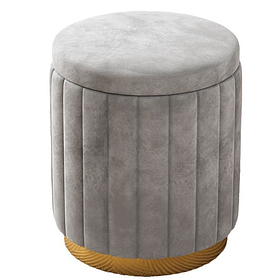Пуф оксамитовий RIAS DSF-101 із відділенням для зберігання 30x42 см Grey (3_07067)