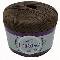Lanoso LINO (Ланосо Ліно) №926 коричневий (Пряжа льон з віскозою, нитки для в'язання)