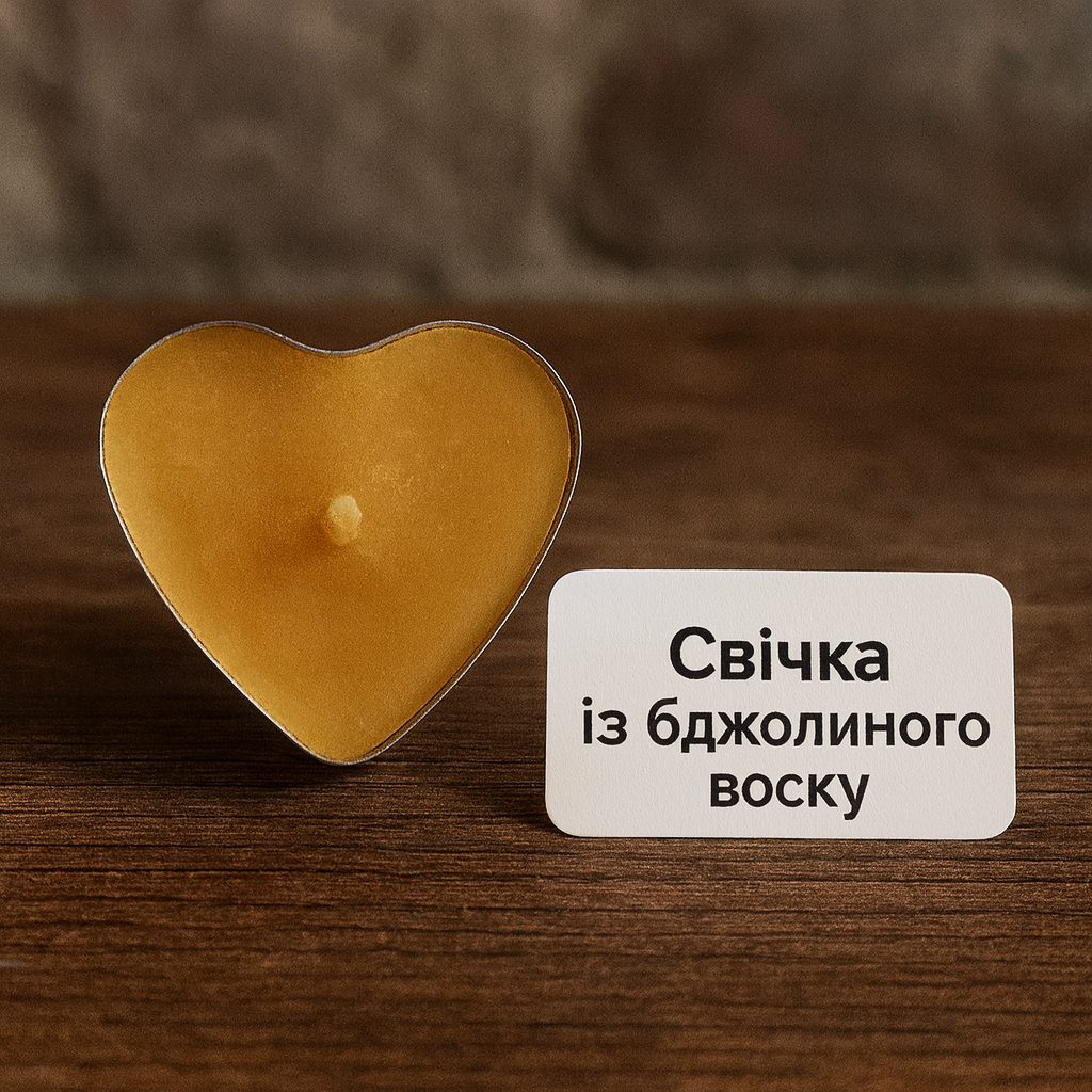 Чайні свічки у формі сердечок у бджолиному воску, по-штучно.