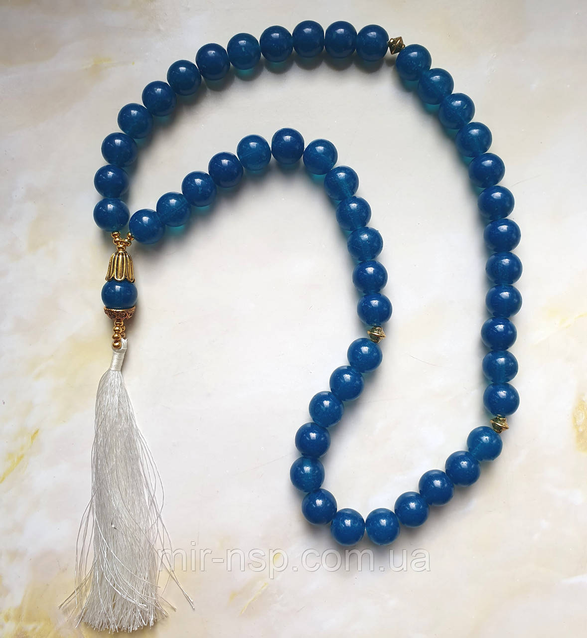 Чотки 40 намистин художнє скло 12 мм вага 117г, фото 1