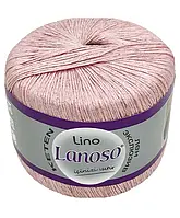 Lanoso LINO (Ланосо Ліно) №932 рожевий (Пряжа льон з віскозою, нитки для в'язання)