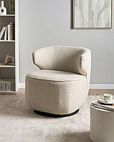 Крісло з поворотною основою на 360° світло-бежевий колір