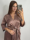 Халат жіночий ШОВКОВИЙ ШОКОЛАД 074/22, фото 2