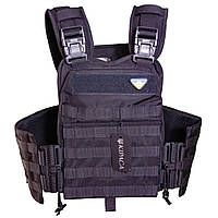 Плитоноска с быстрым сбросом и карманами кордура Kirasa черного цвета Арт.KI1052 для защиты система MOLLE универсальная